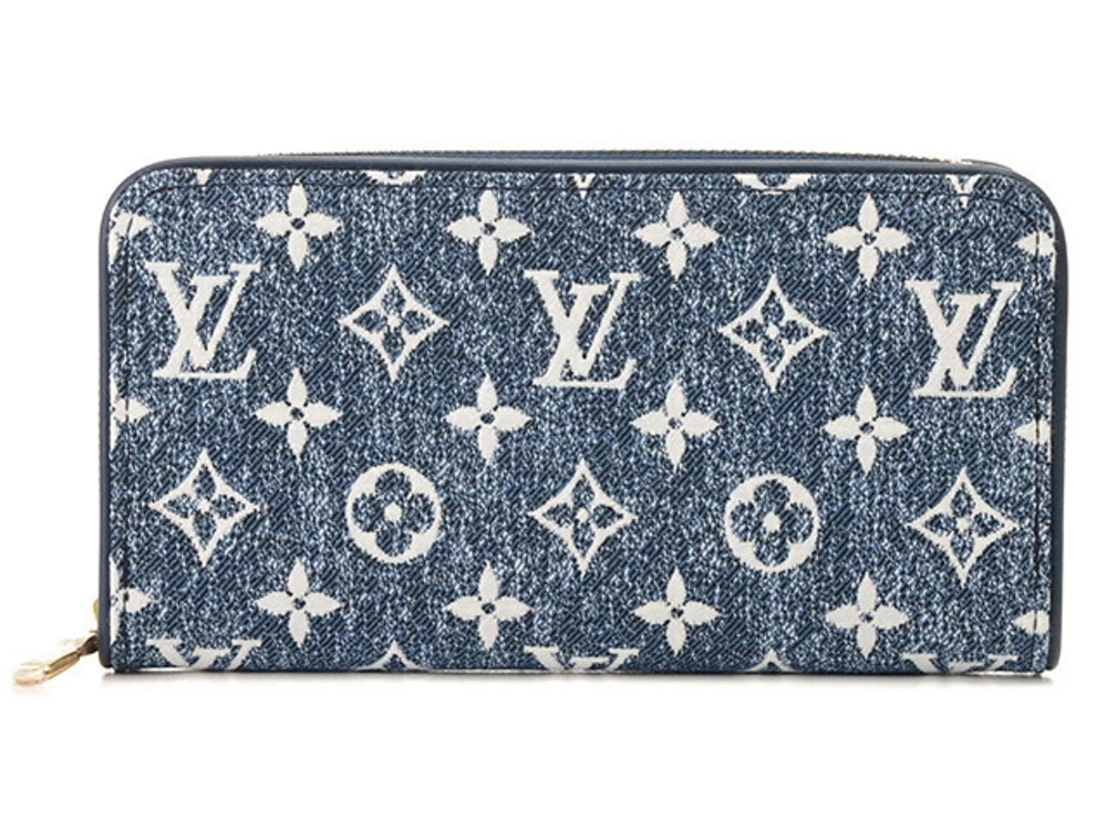 LOUIS VUITTON Zippy Wallet Mono Jacquard Denim Marine Blue